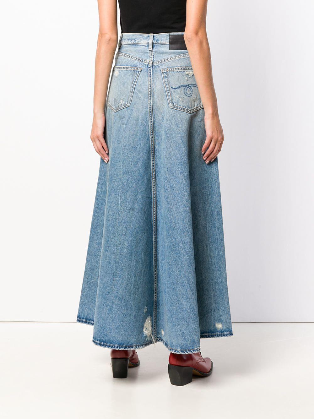 denim jeans with skirt attached