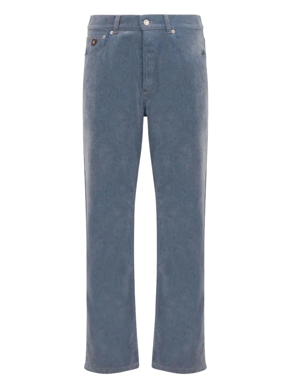 【送料&関税込】Moschino Couture Cotton Denim Jeans MOSCHINO JEANS high-rise Tapered Jeans | Blue | FARFETCH