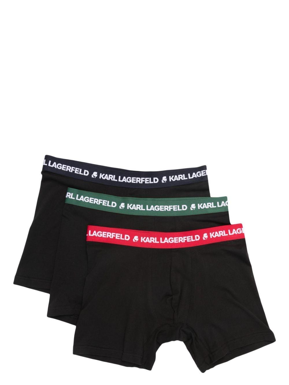 Karl Lagerfeld Logo-waistband Boxers (pack Of Three) in Black for Men | Lyst