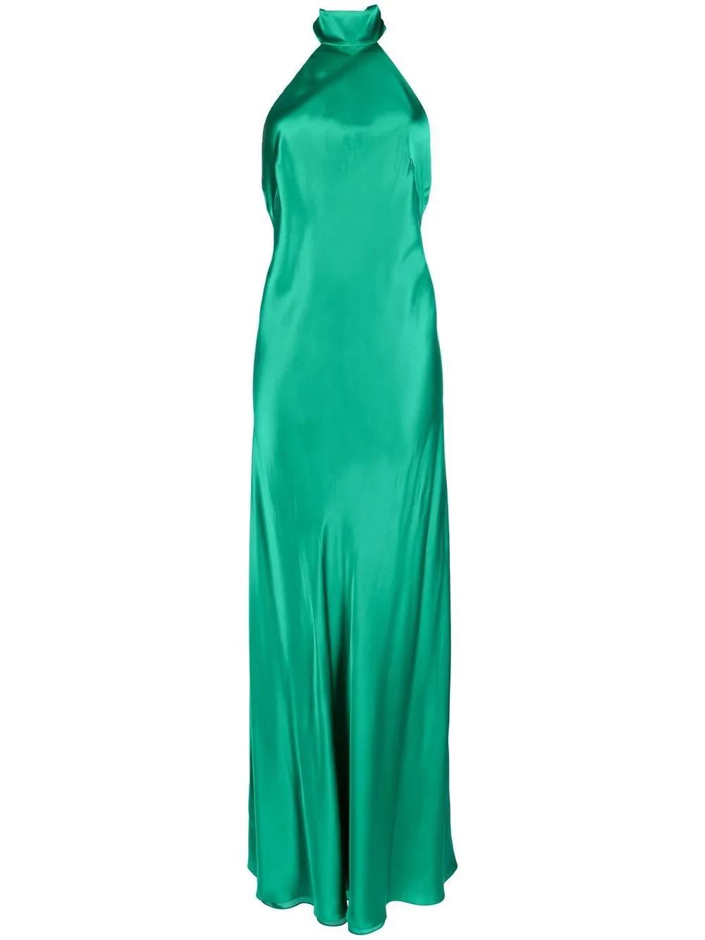 Designer Green Halter Backless Dresses for Women - Up to 72% off | Lyst
