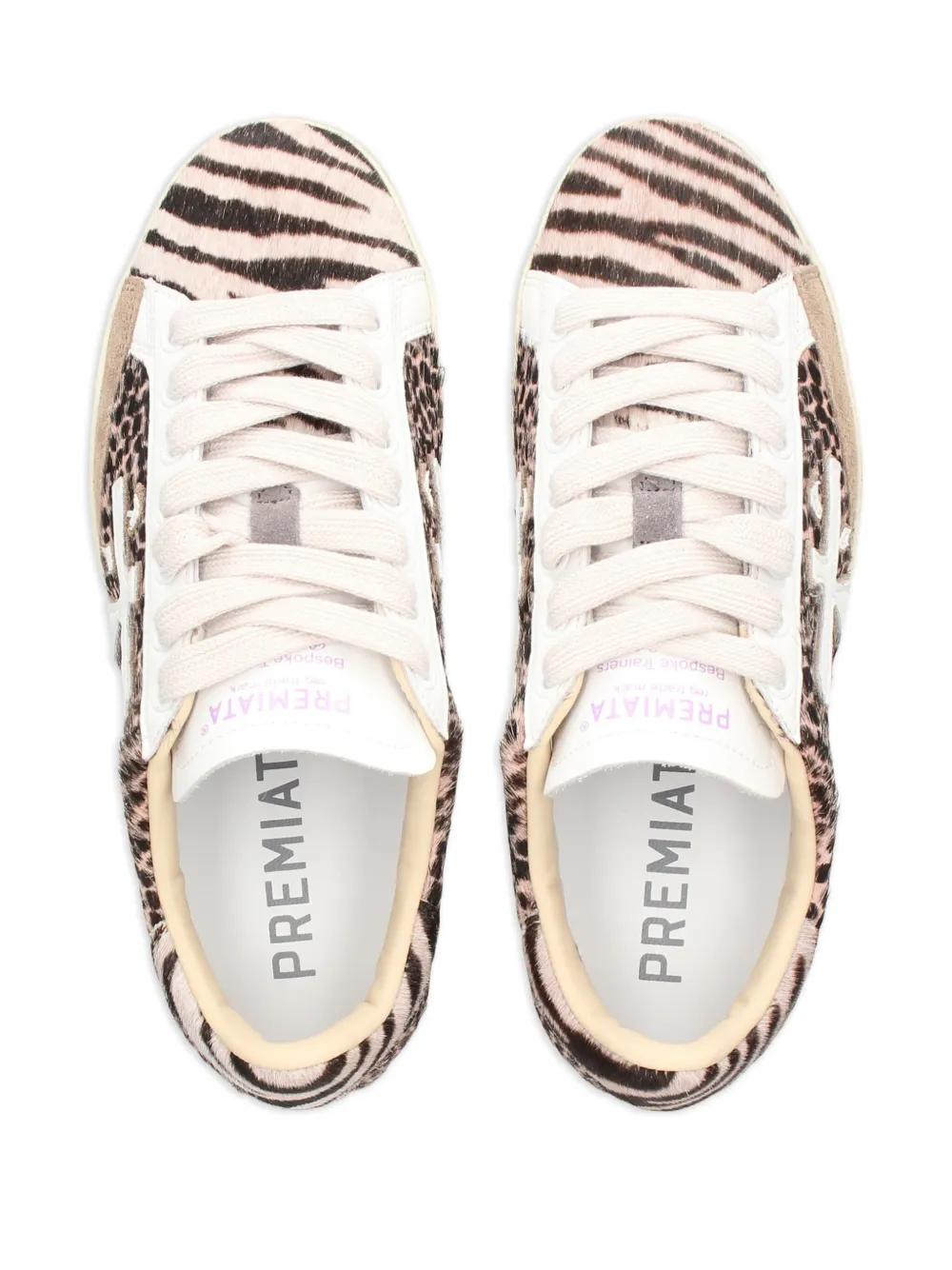 スニーカー PREMIATA Women Sneakers STEVEND VAR 7272 LEOPARD Brown Premiata – Leopard Cotton Stevend 7272 Sneakers – Volpi
