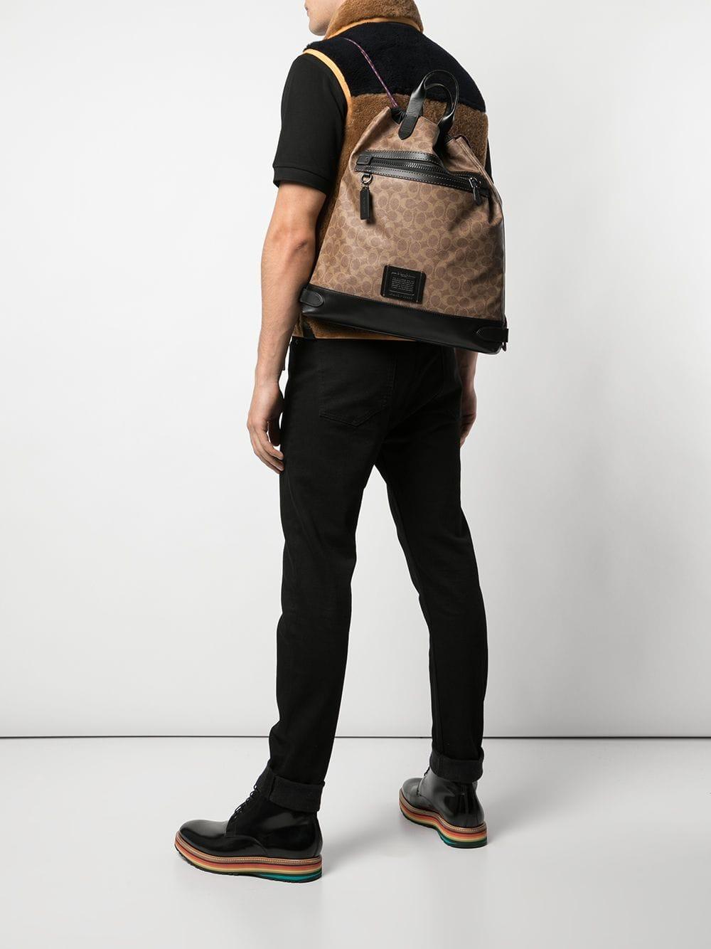 COACH Academy Drawstring Backpack in Brown for Men | Lyst