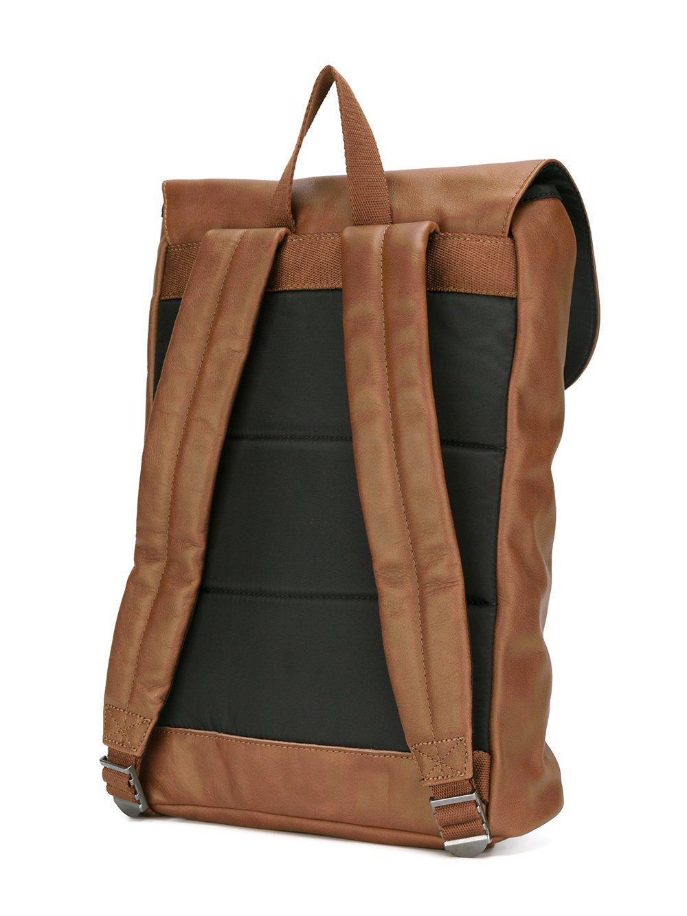 Eastpak Leather Single Strap Closure Backpack in Brown for Men - Lyst