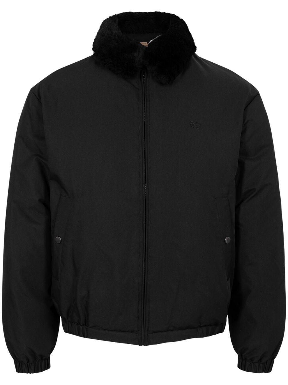Supreme X Burberry Shearling Collar Down Puffer Jacket in Black | Lyst ...