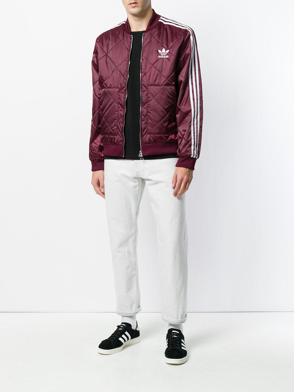 adidas Originals Sst Quilted Pre Jacket in Red for Men - Lyst