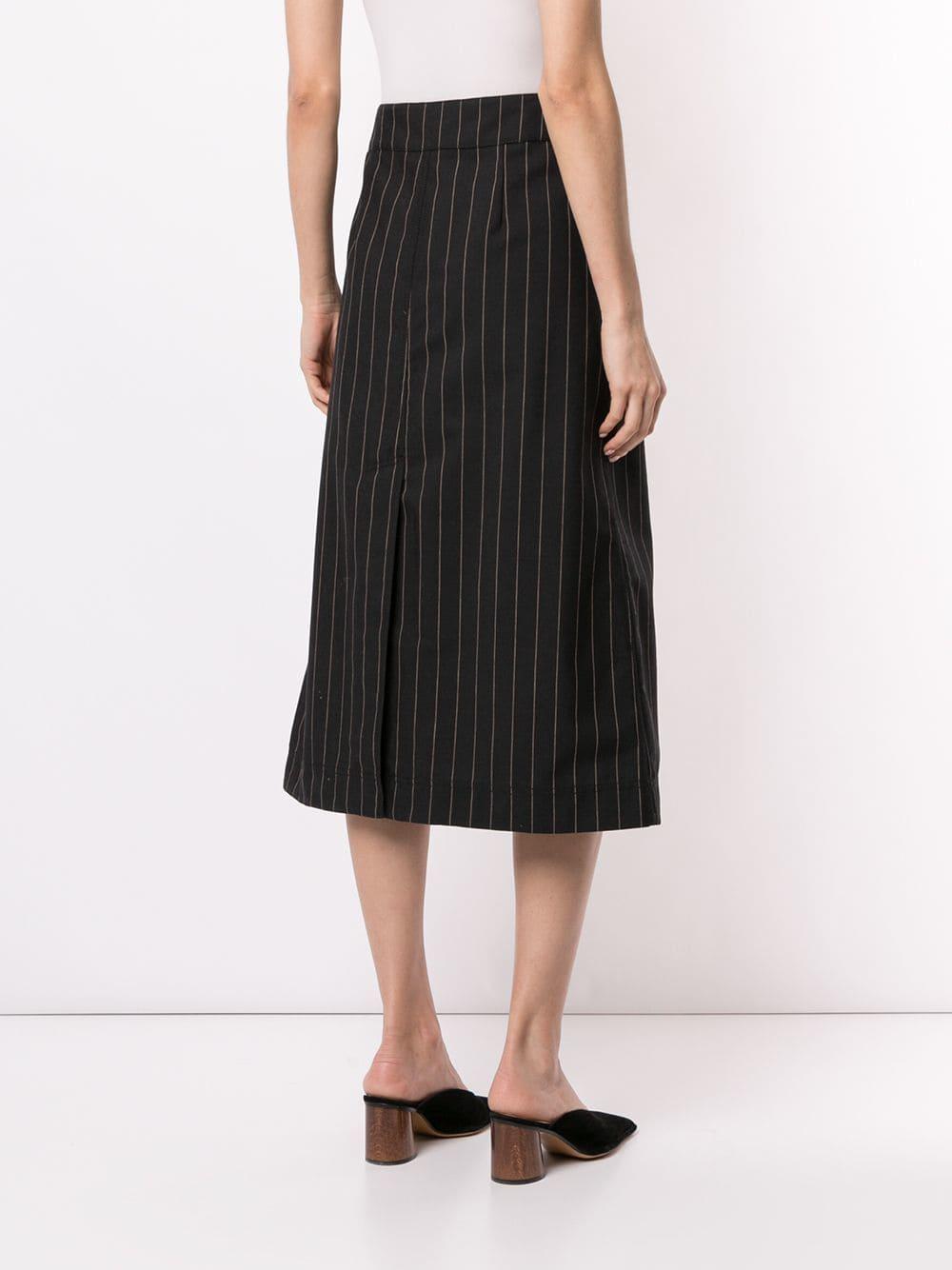 Nehera Cotton Pinstripe Long Skirt in Black - Lyst