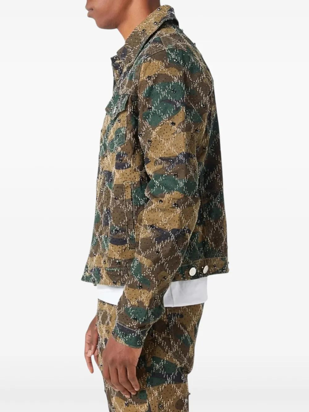 GUAPI Camo Embellished Denim Jacket in Green for Men | Lyst