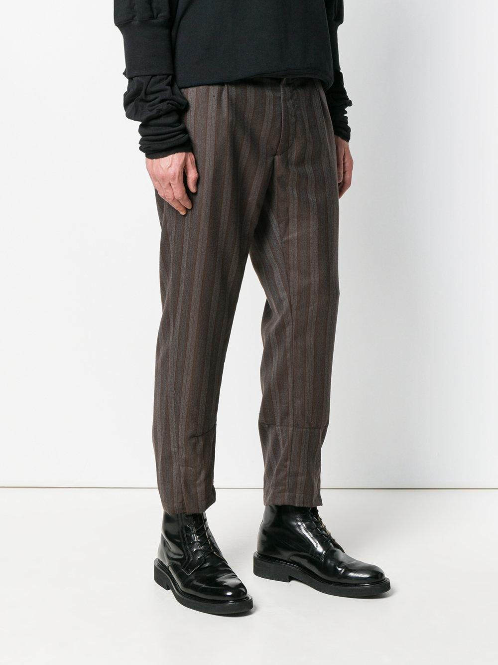 striped tapered pants