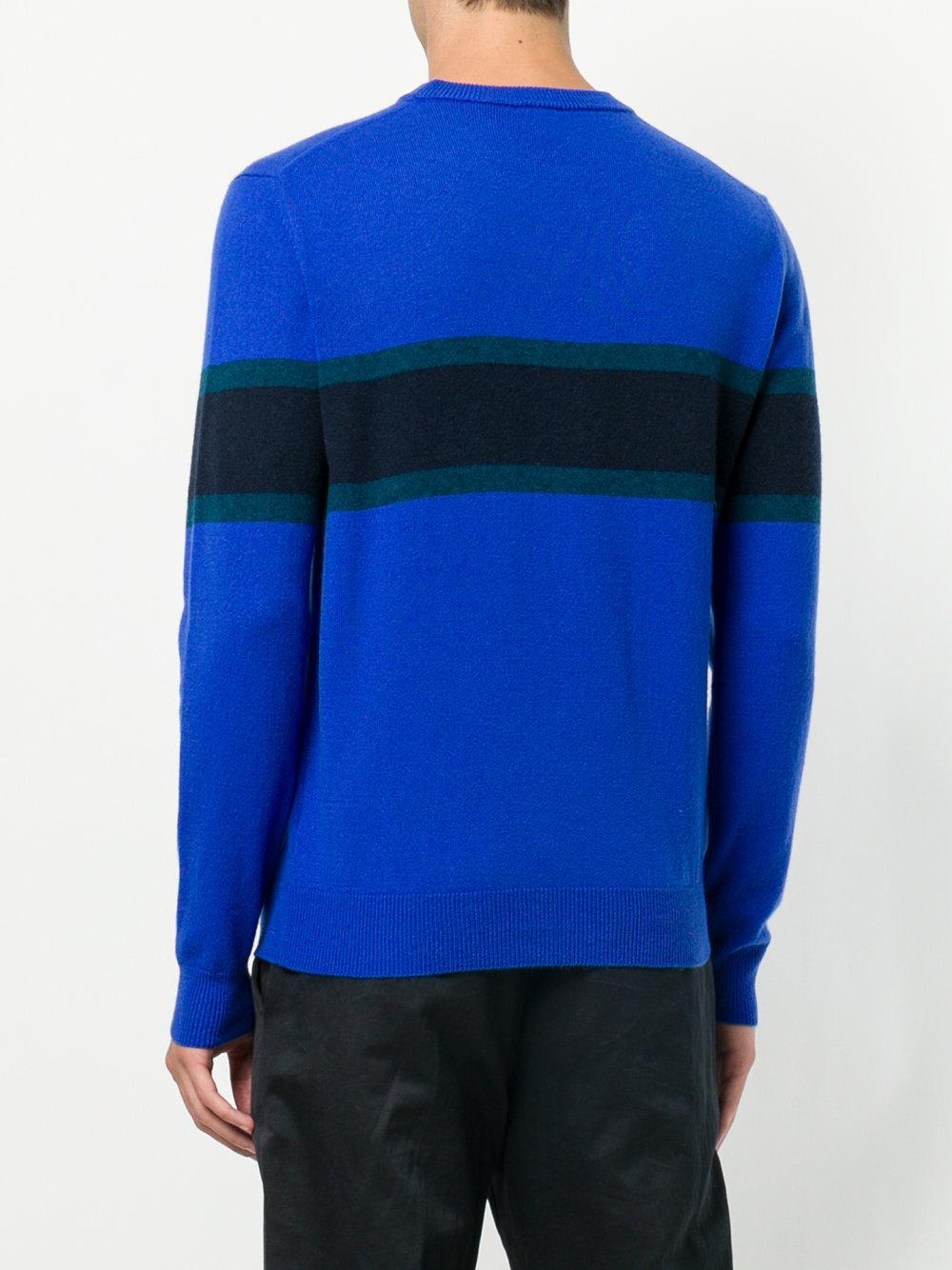 Lyst - Paul Smith Striped Chest Jumper in Blue for Men