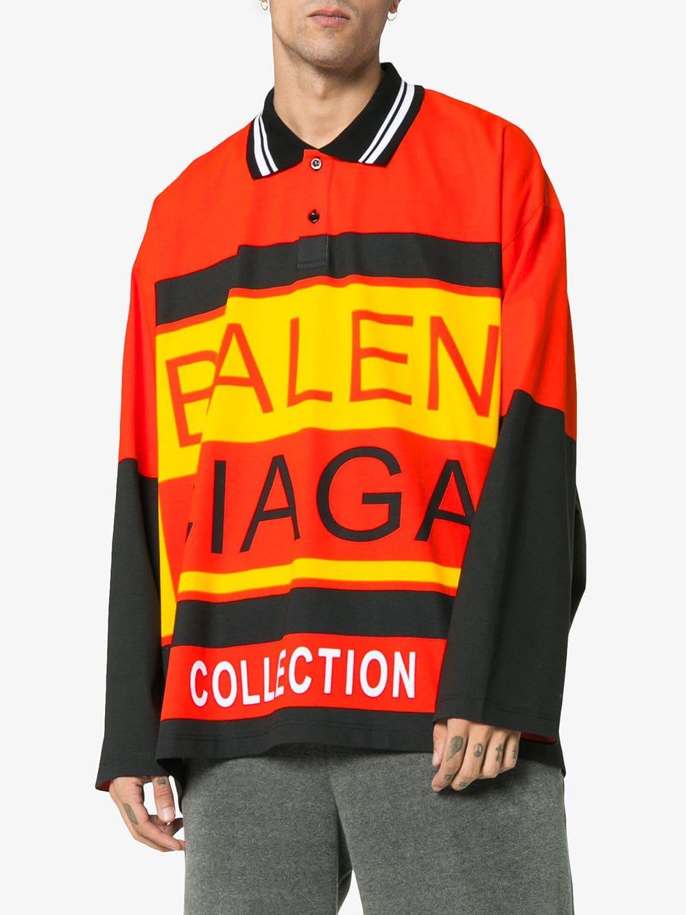 Balenciaga Cotton All Over Logo Polo in Red for Men | Lyst