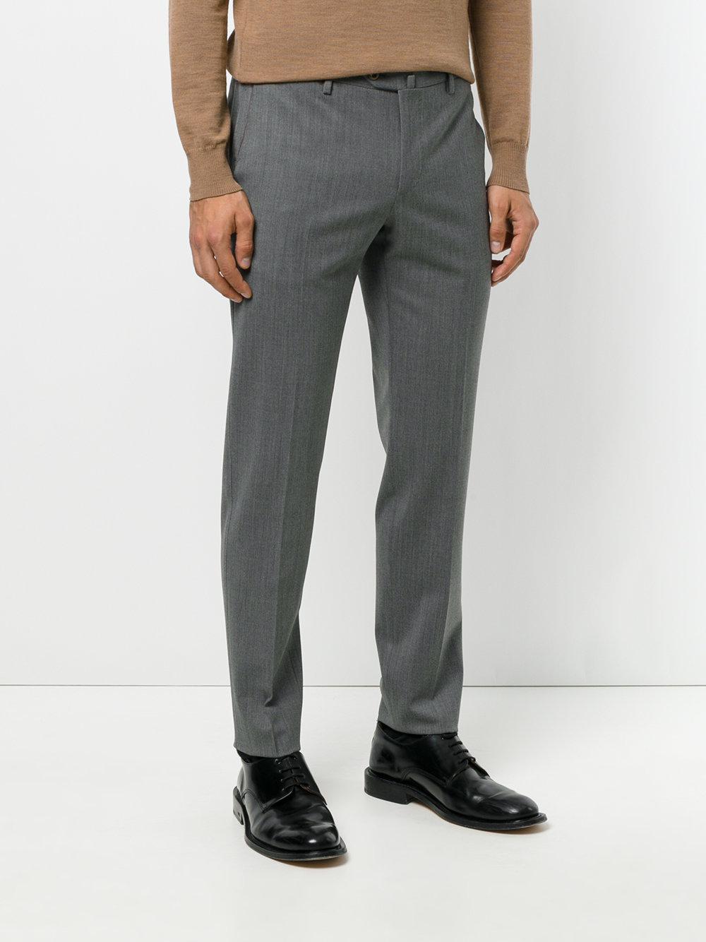 Lyst - Pt01 Fitted Tailored Trousers in Gray for Men