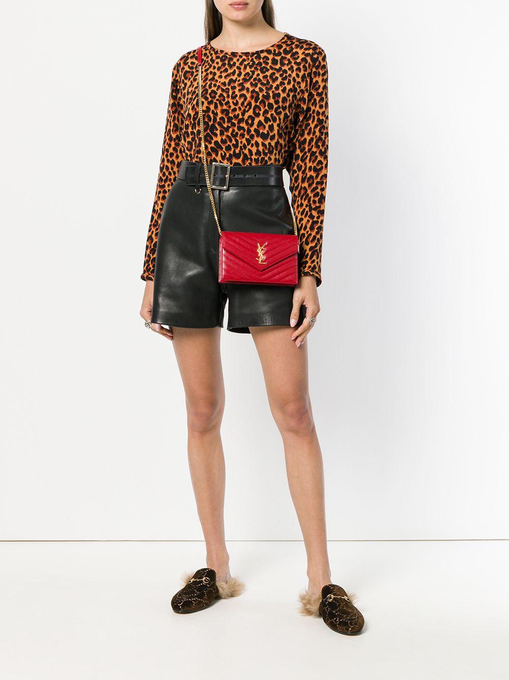 saint laurent envelope chain wallet