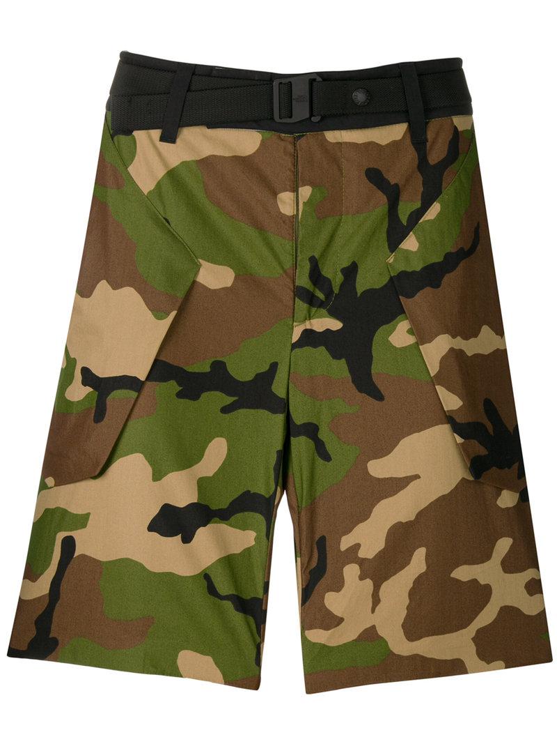 Cotton Camouflage Fitted Shorts 