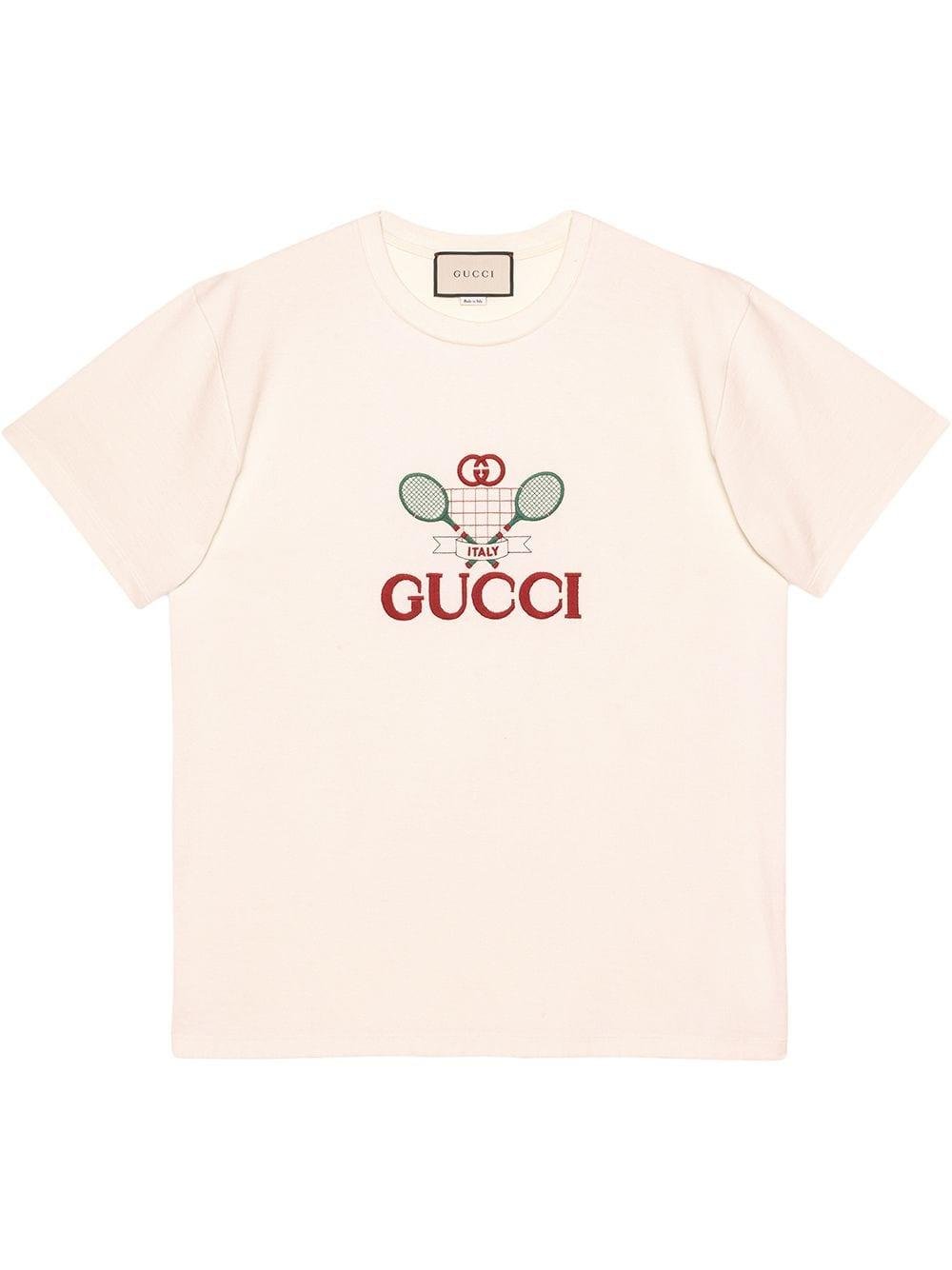 Gucci Cotton Oversize Tennis T-shirt in White for Men | Lyst