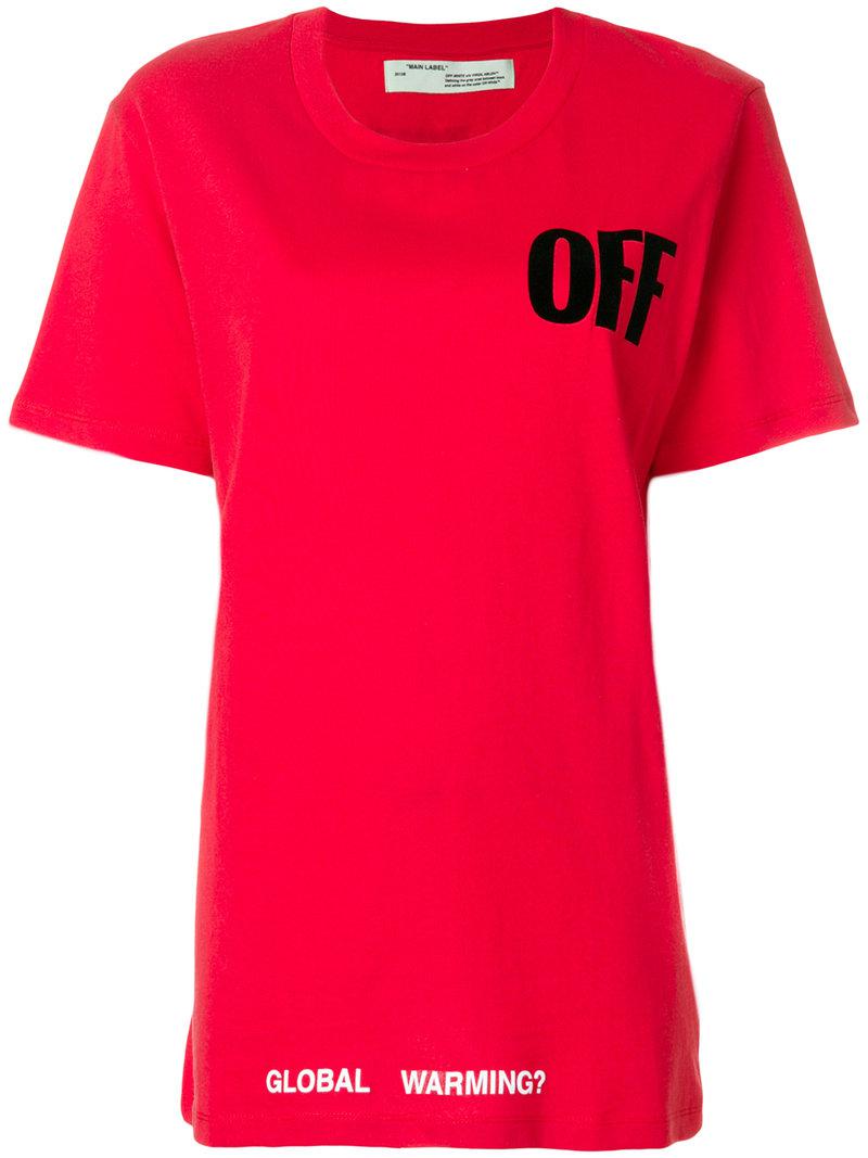 off white t shirt global warming