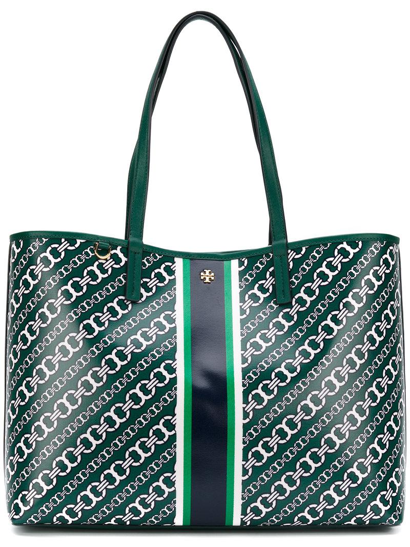 Totes bags Tory Burch - Gemini Link green patterned tote bag - 53303362