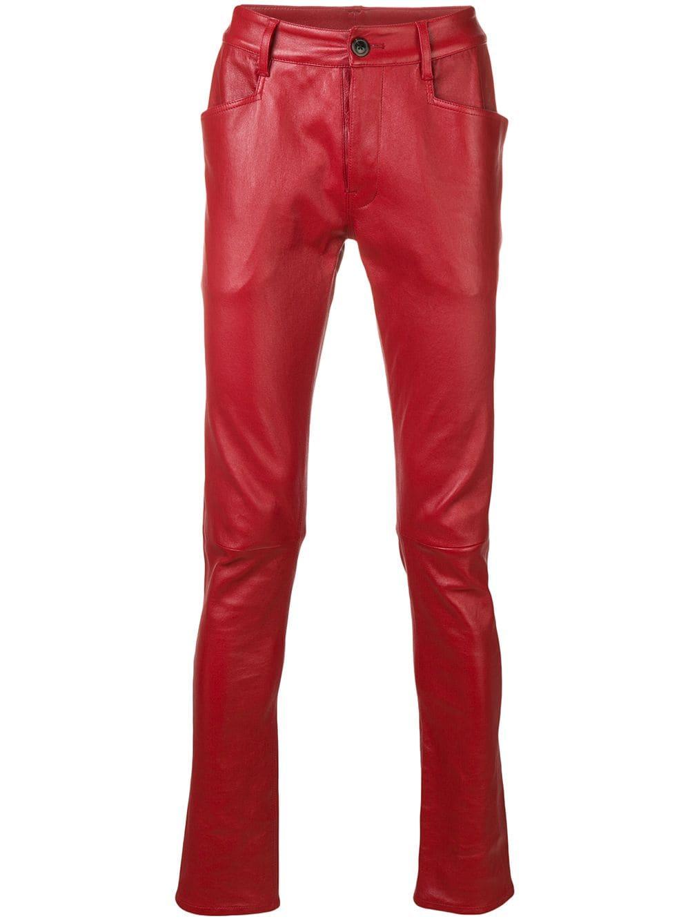 Rick owens red leather pants Clearance