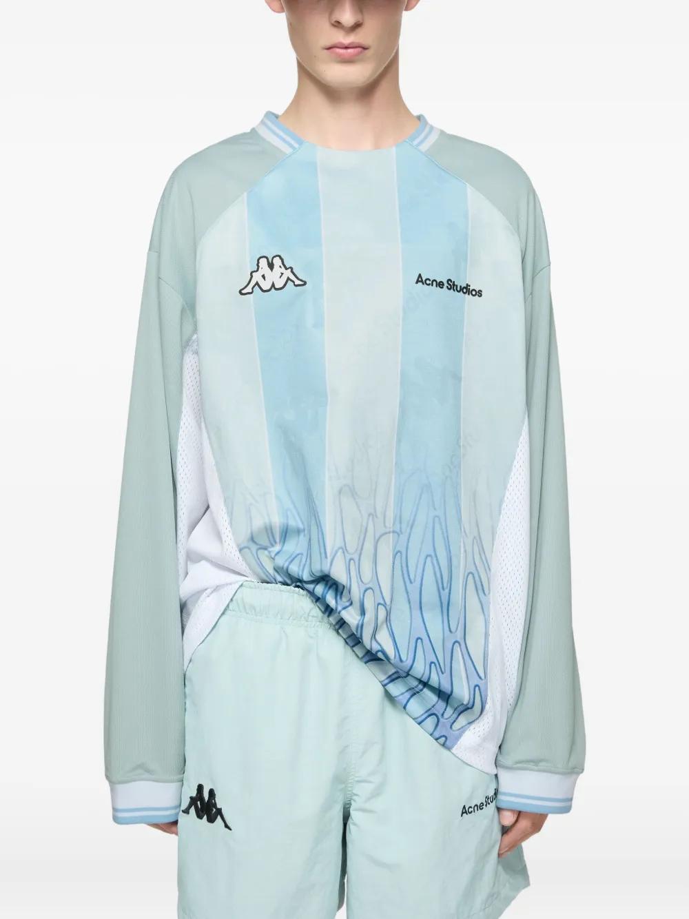 Acne Studios X Kappa Striped T-Shirt in Blue | Lyst