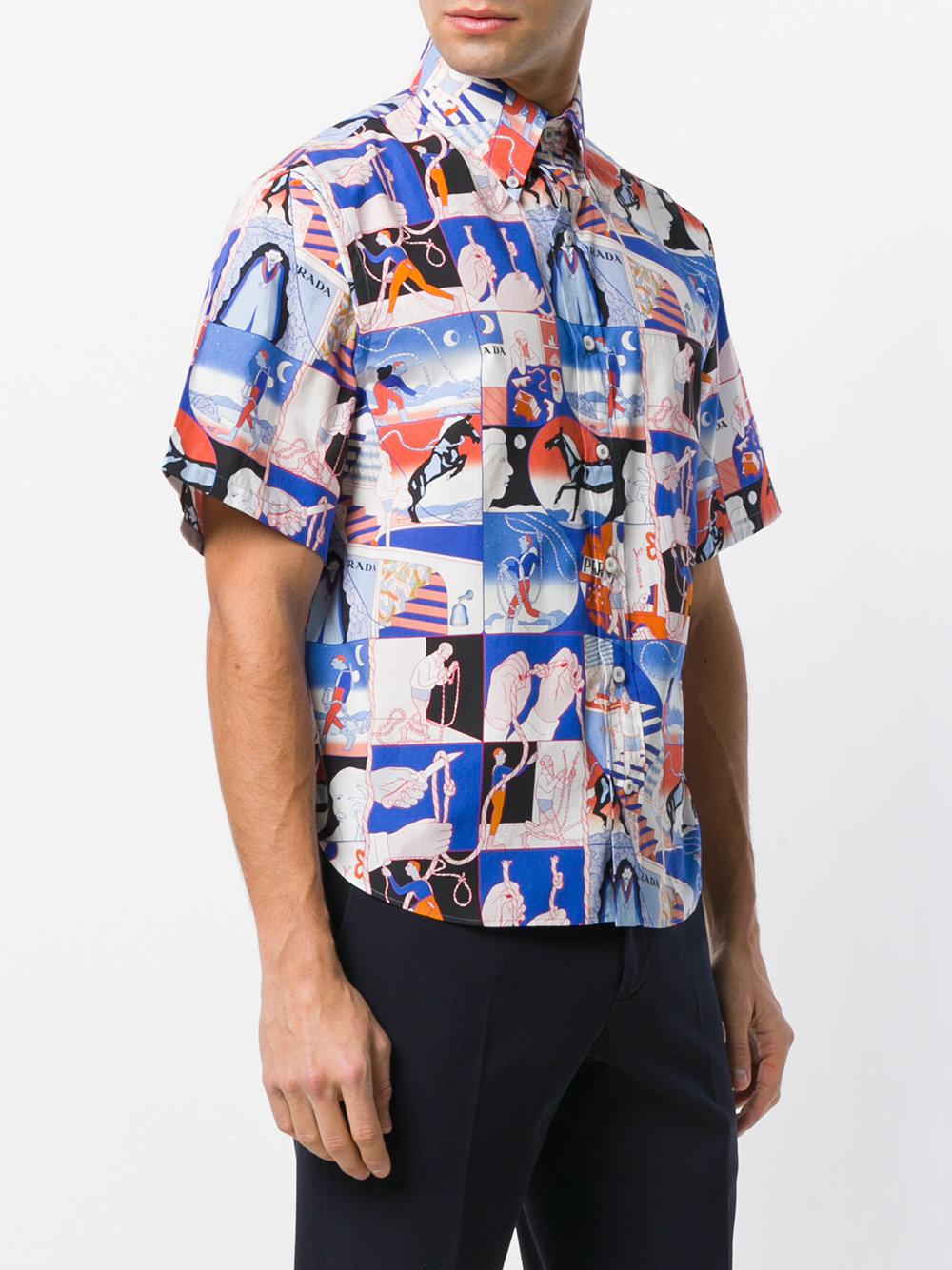 Lyst - Prada Shirt in Blue for Men