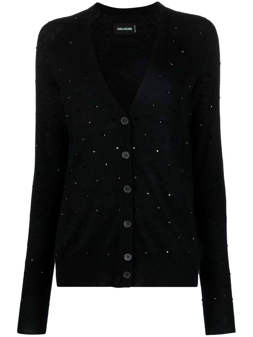 Zadig & Voltaire Jim Crystal-embellished Cashmere Cardigan in Black ...