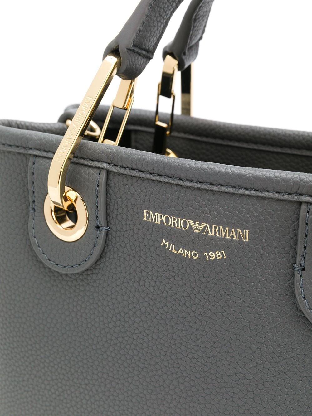 Emporio Armani Logo-print Strap Tote Bag in Gray | Lyst