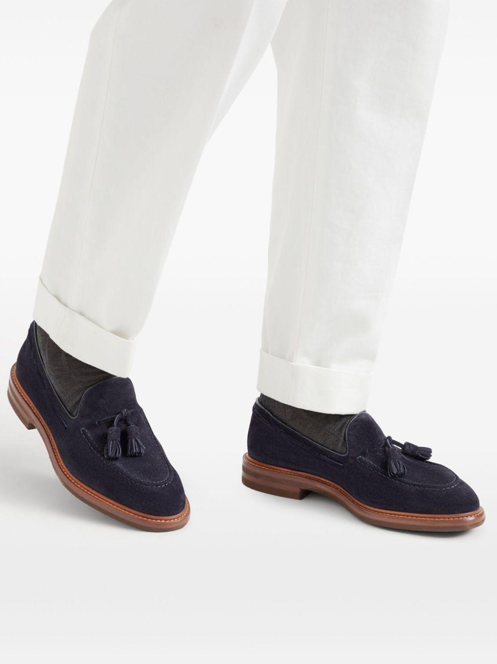 Brunello Cucinelli メンズ ブルー タッセル ローファー Brunello Cucinelli メンズ ブルー タッセル ローファー