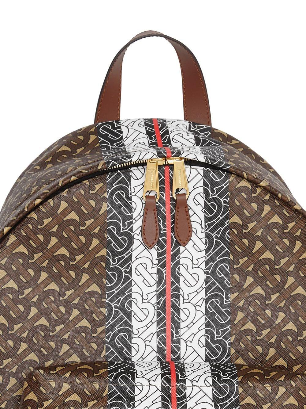 Burberry Brown Monogram Stripe Backpack Cloth Cloth ref.696222 - Joli Closet