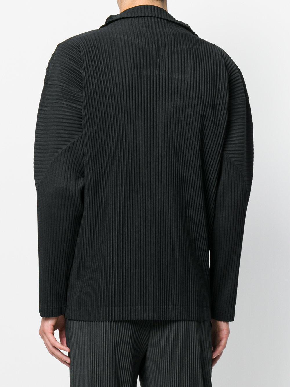 Homme Plissé Issey Miyake Synthetic Rib Knit Zipped Jacket in Black for ...