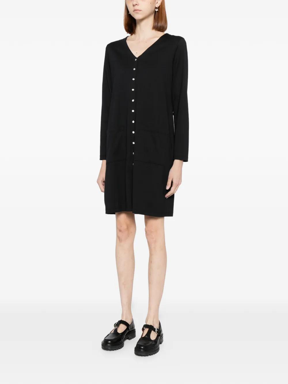 agns b. V-Neck Cotton Cardigan Dress in Black | Lyst
