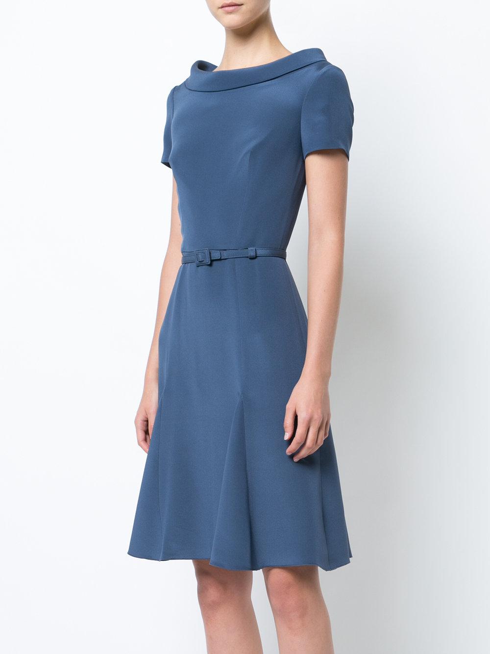 CAROLINA HERRERA Lace Stripe Gingham A-Line Midi Dress - We Select Dresses
