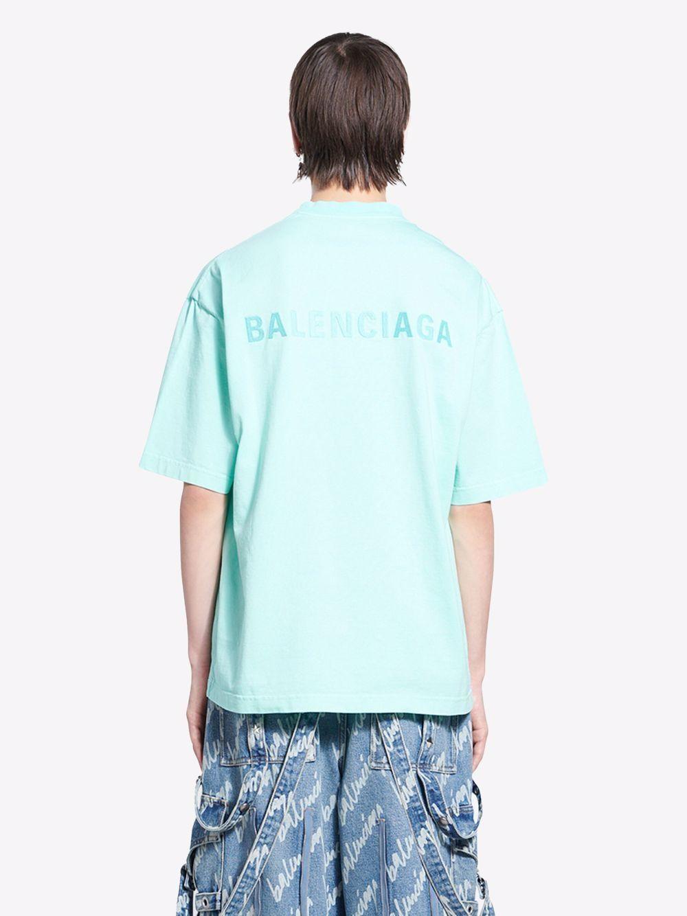 Balenciaga Medium-fit Logo-print T-shirt in Green for Men - Save 12% | Lyst