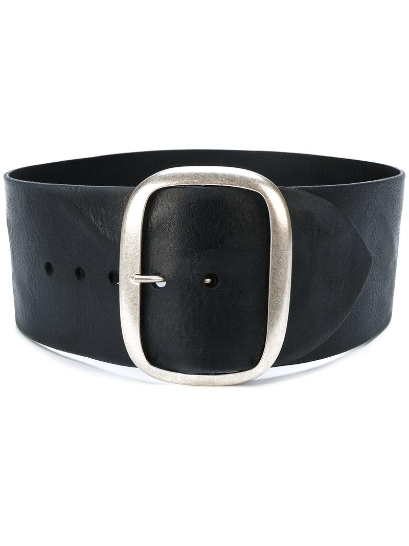 Isabel Marant Leather Tikky Wide Waist Belt in Black - Lyst