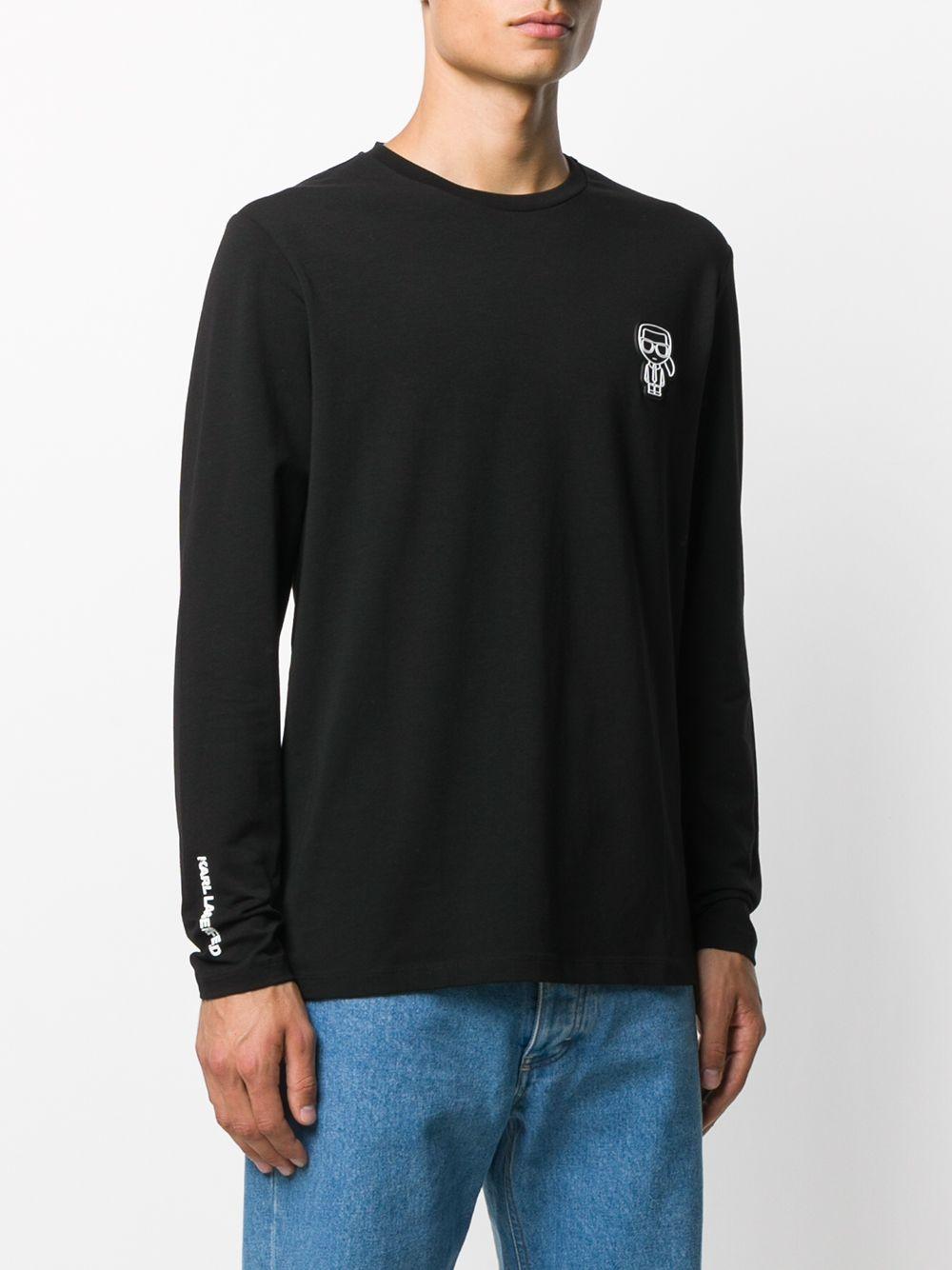 Karl Lagerfeld Cotton Long Sleeve Tshirt in Black for Men Lyst