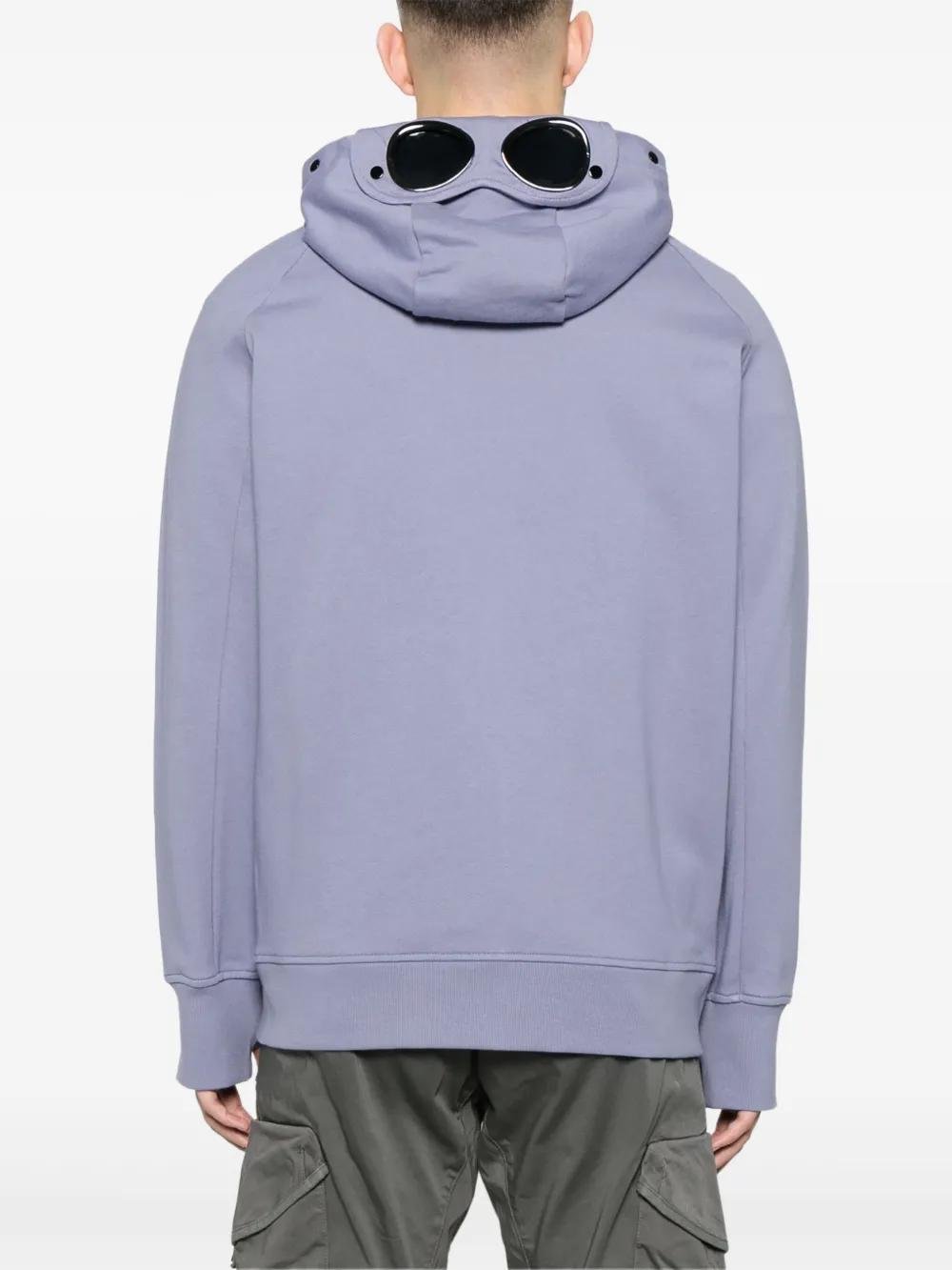 grey cp company full zip goggle hoodie blue