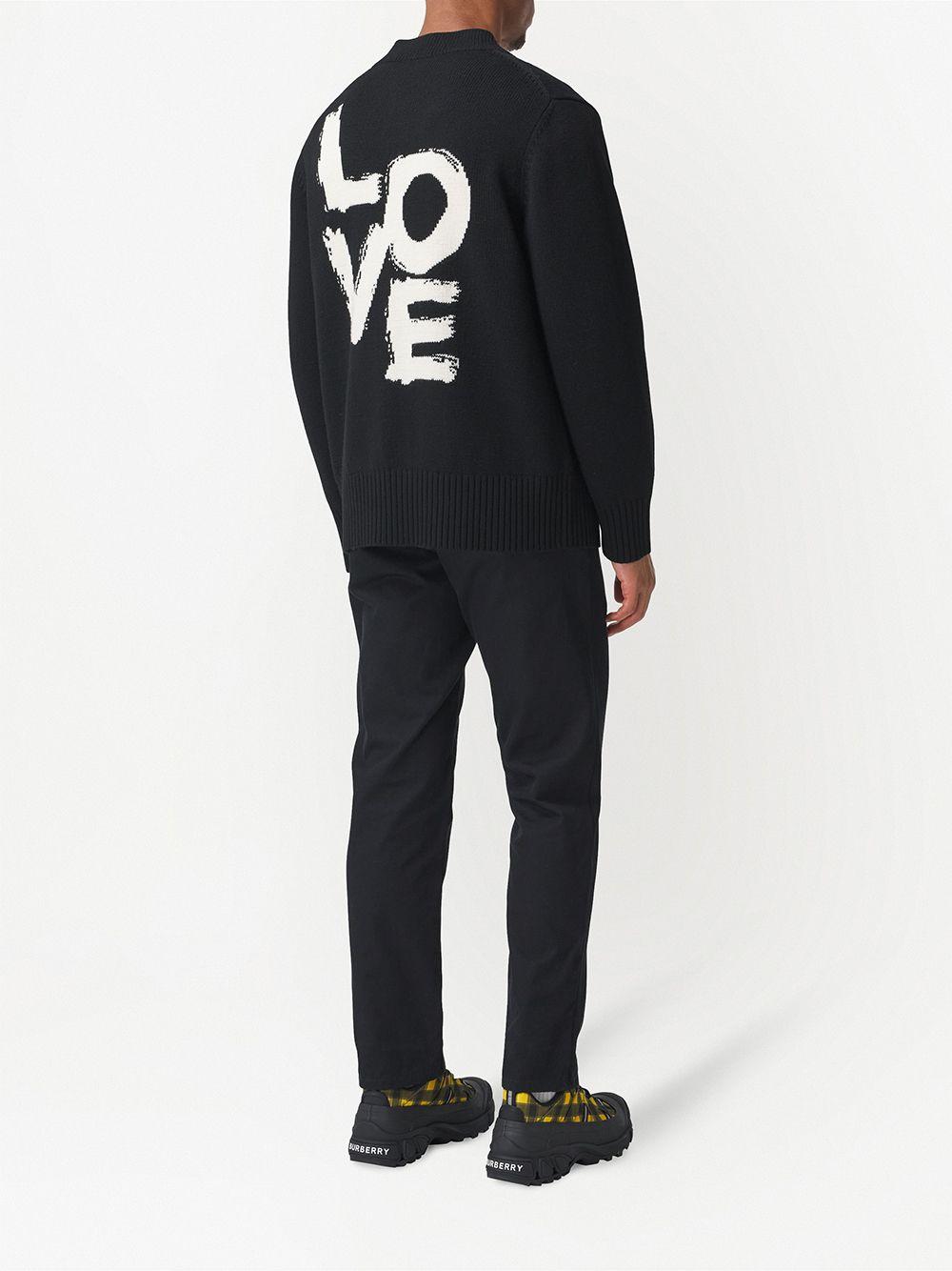 Burberry Wool Love Motif Oversized Cardigan in Black for Men | Lyst