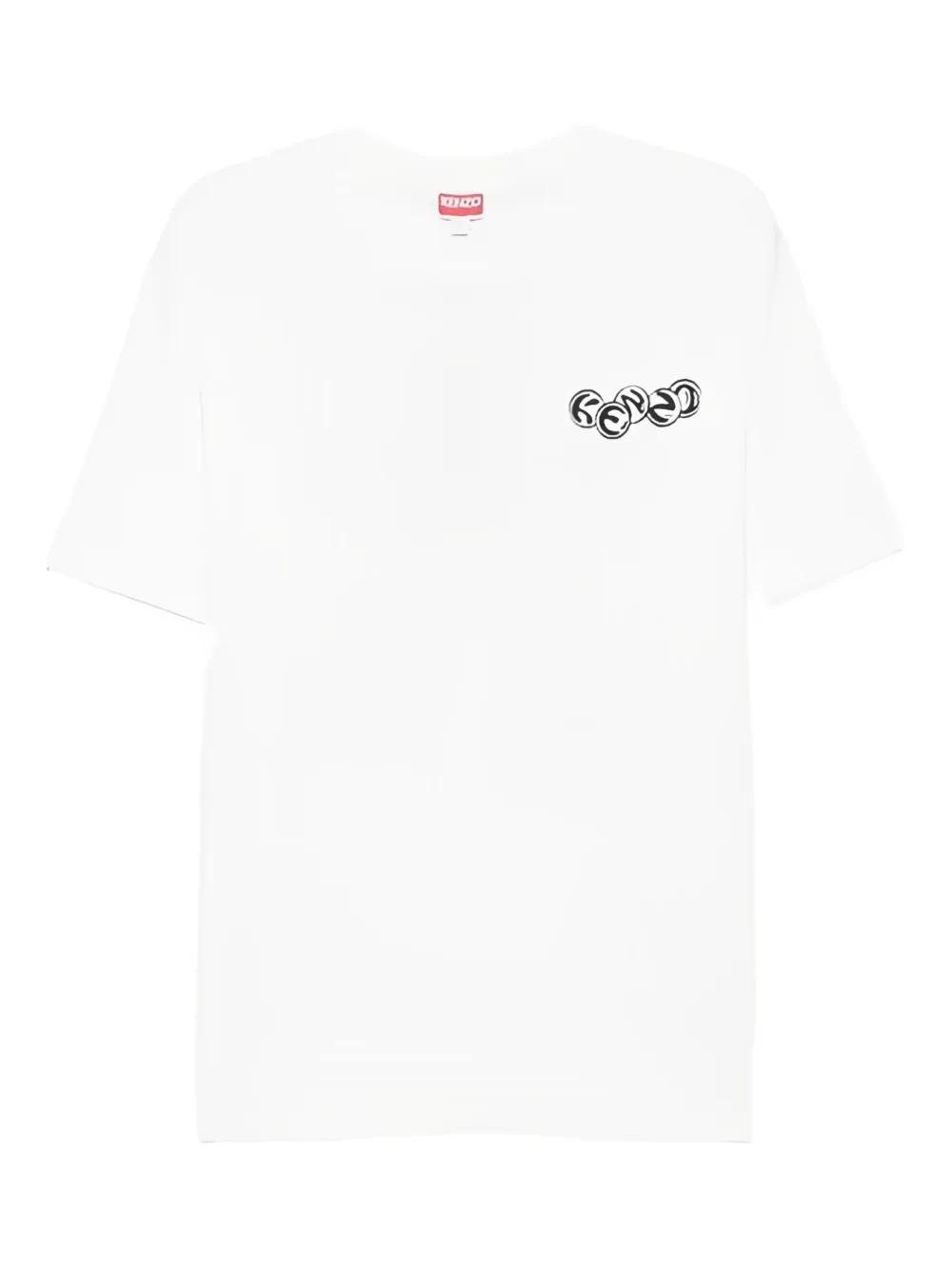 Tシャツ・カットソー Kenzo White Cotton T-Shirt With Logo KENZO White cotton T-shirt with logo | TheDoubleF
