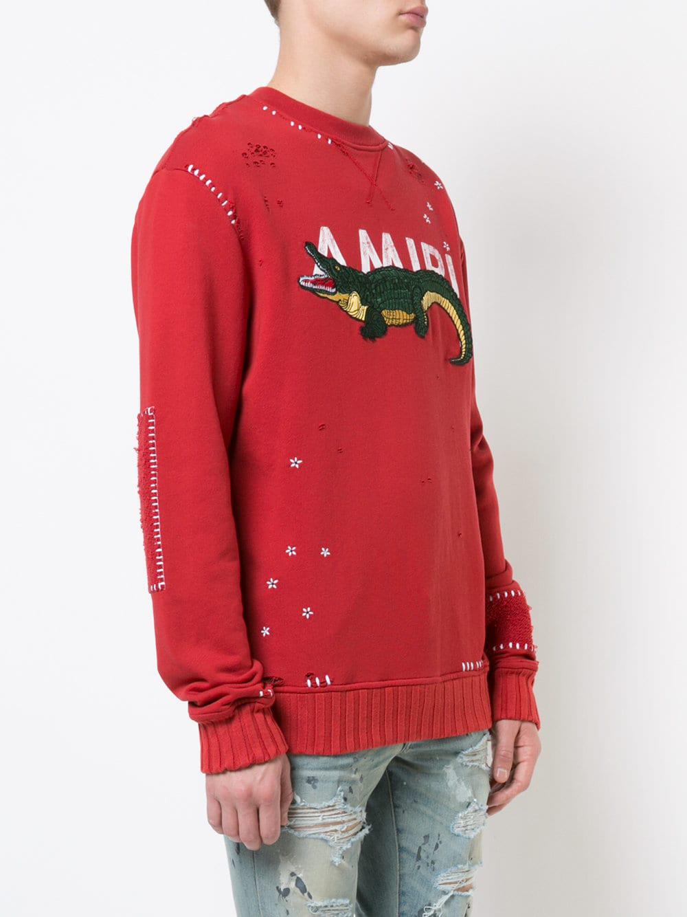 Amiri Cotton Red Alligator Sweatshirt for Men | Lyst