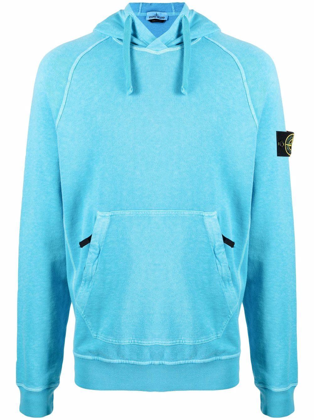stone island logo patch hoodie
