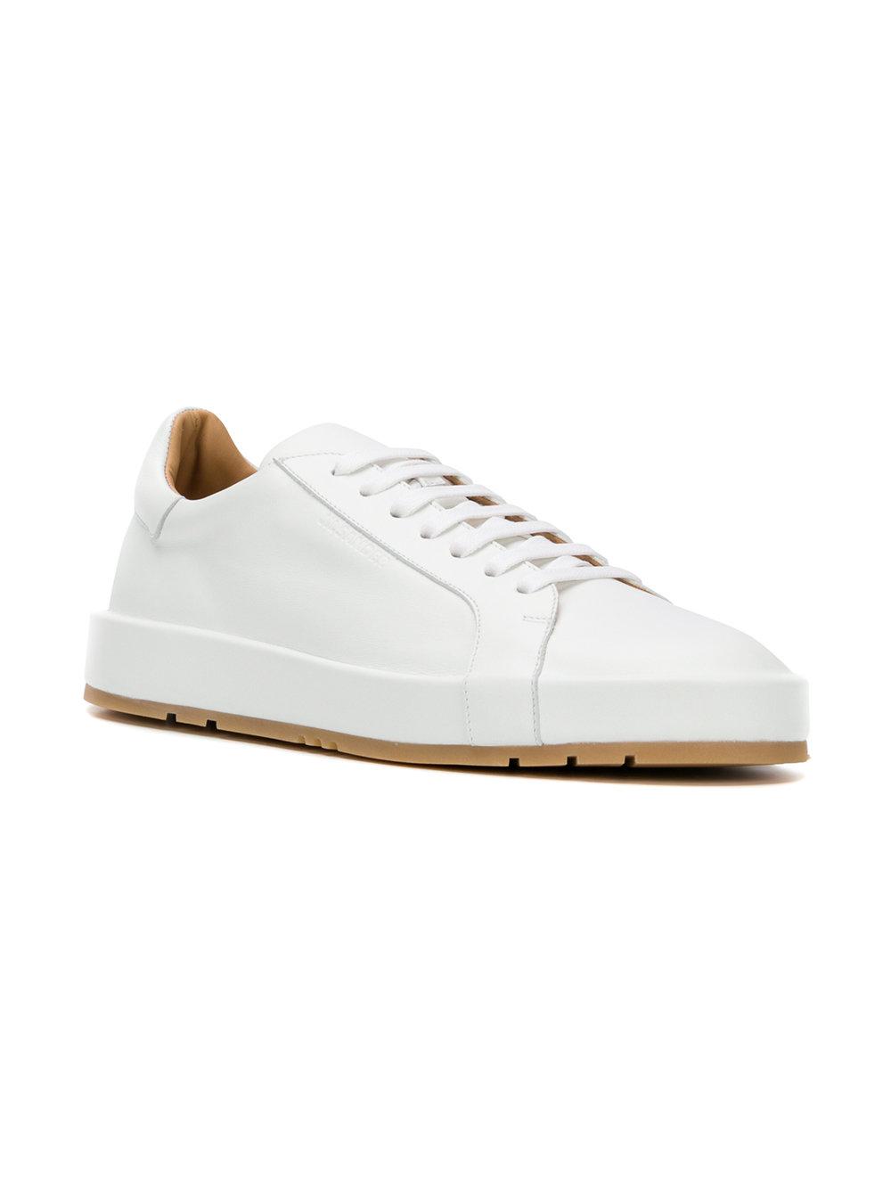 Jil Sander Leather Classic Low Top Sneakers in White - Lyst