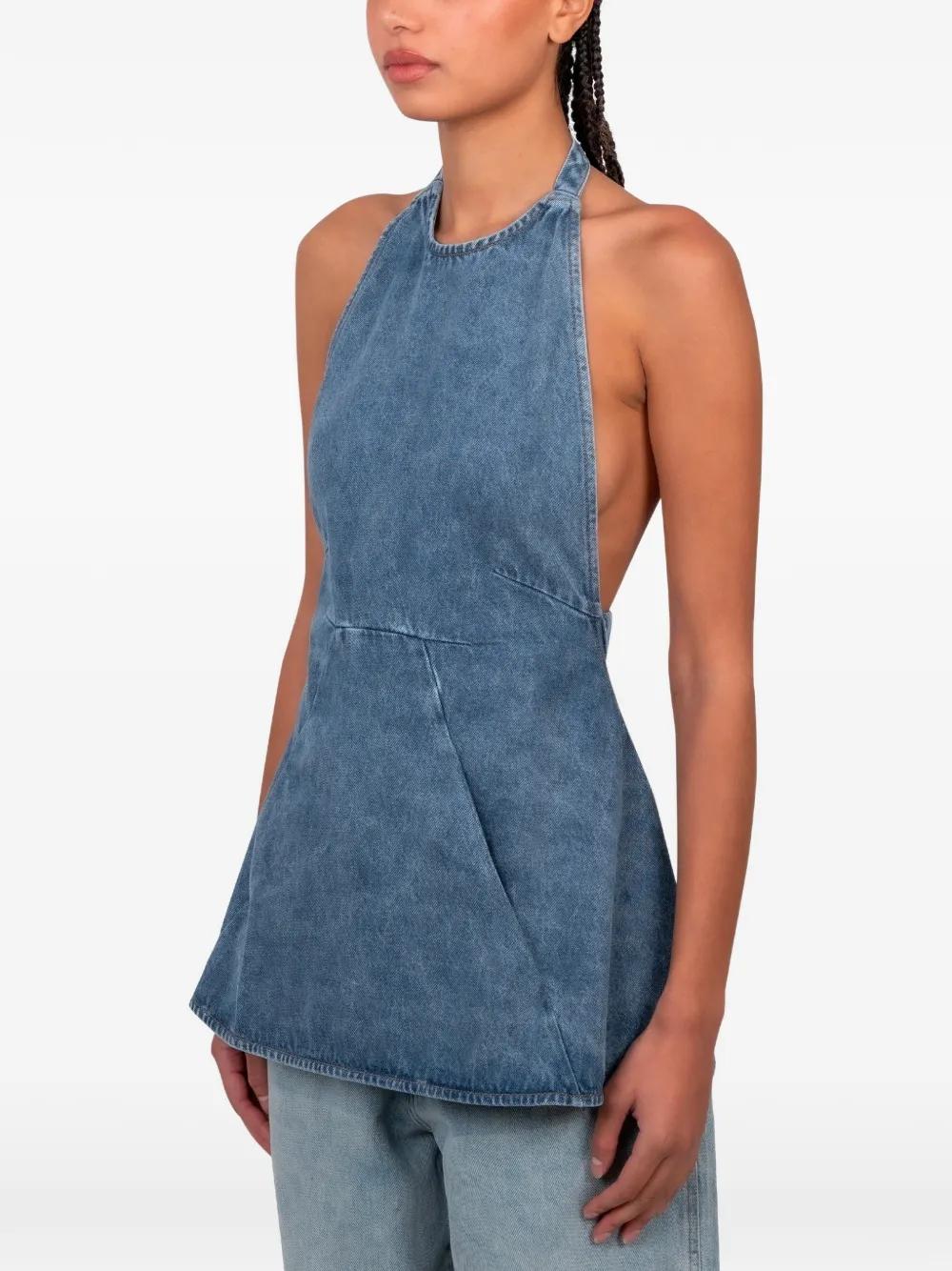 Gimaguas タンクトップ Women's Brown Blue Striped Knit Tank Top. Gimaguas