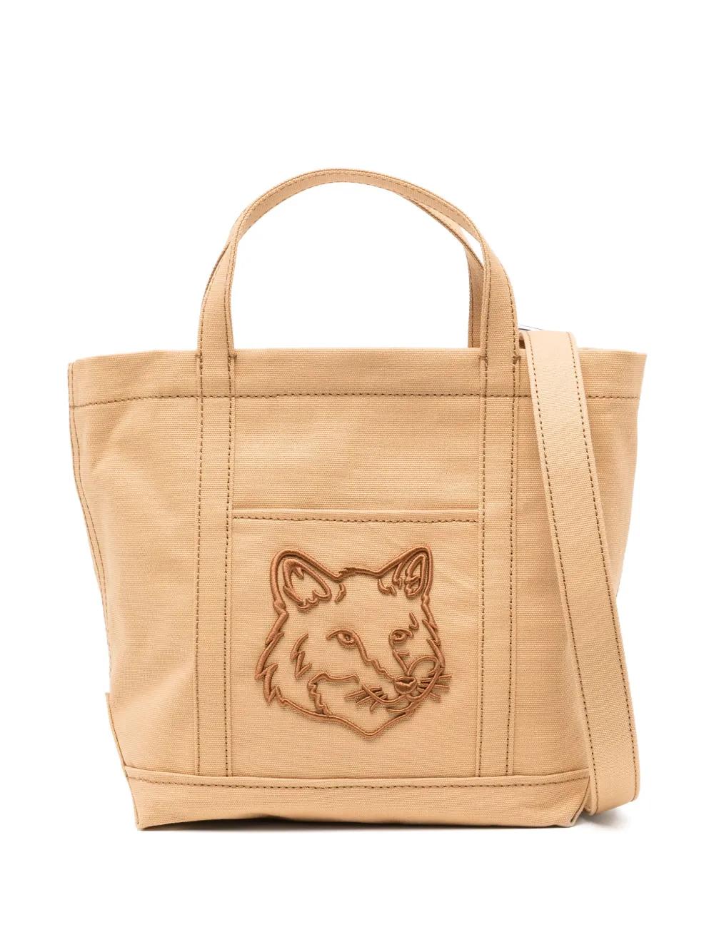 Maison Kitsuné Small Fox Head Tote Bag in Natural | Lyst Maison Kitsuné Small Fox Head Tote Bag in Natural | Lyst