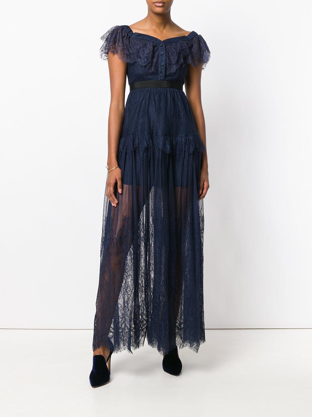 off the shoulder lace maxi dress