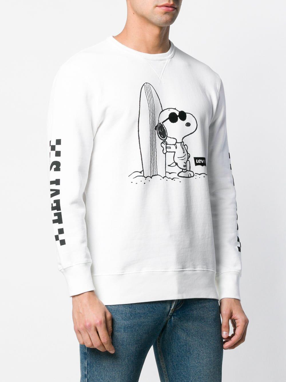 Geavanceerd Gom toxiciteit Levi's Surf Snoopy Sweater in White for Men | Lyst
