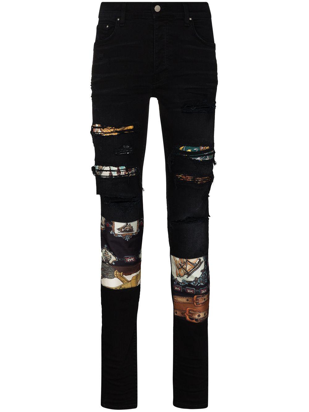 Amiri Denim Black Scarves Art Patch Jeans for Men - Lyst