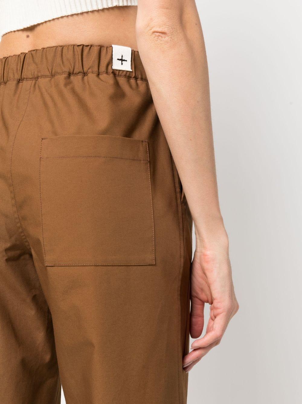 Jil Sander Wide-leg Cropped Trousers in Brown | Lyst UK