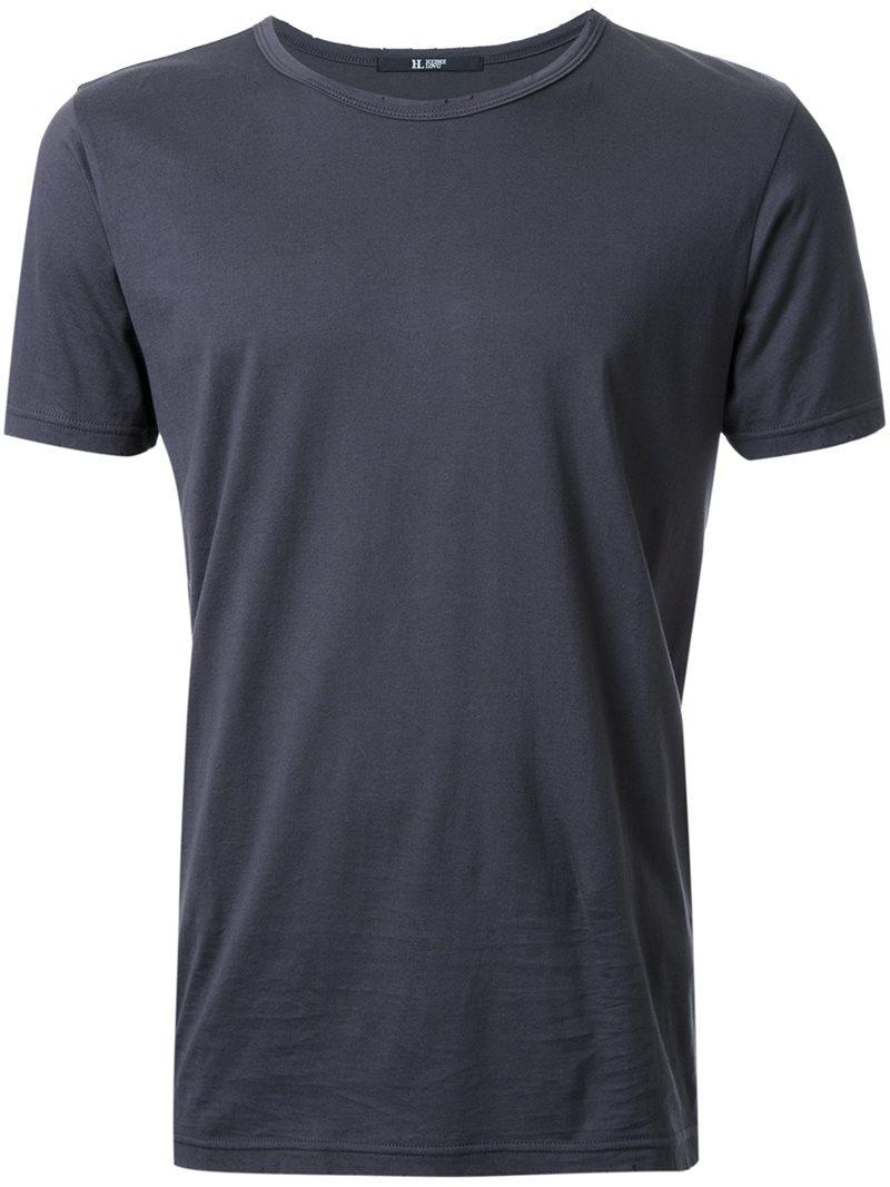 lyst hl heddie lovu plain t shirt in gray for lyst hl heddie lovu plain t shirt in gray for