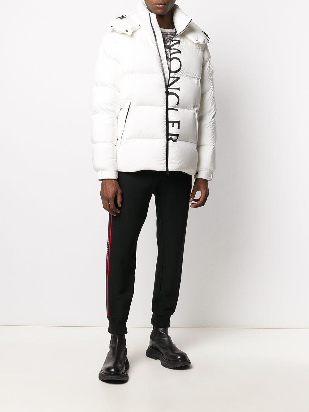 Moncler Logo Print Puffer Jacket in White for Men Lyst