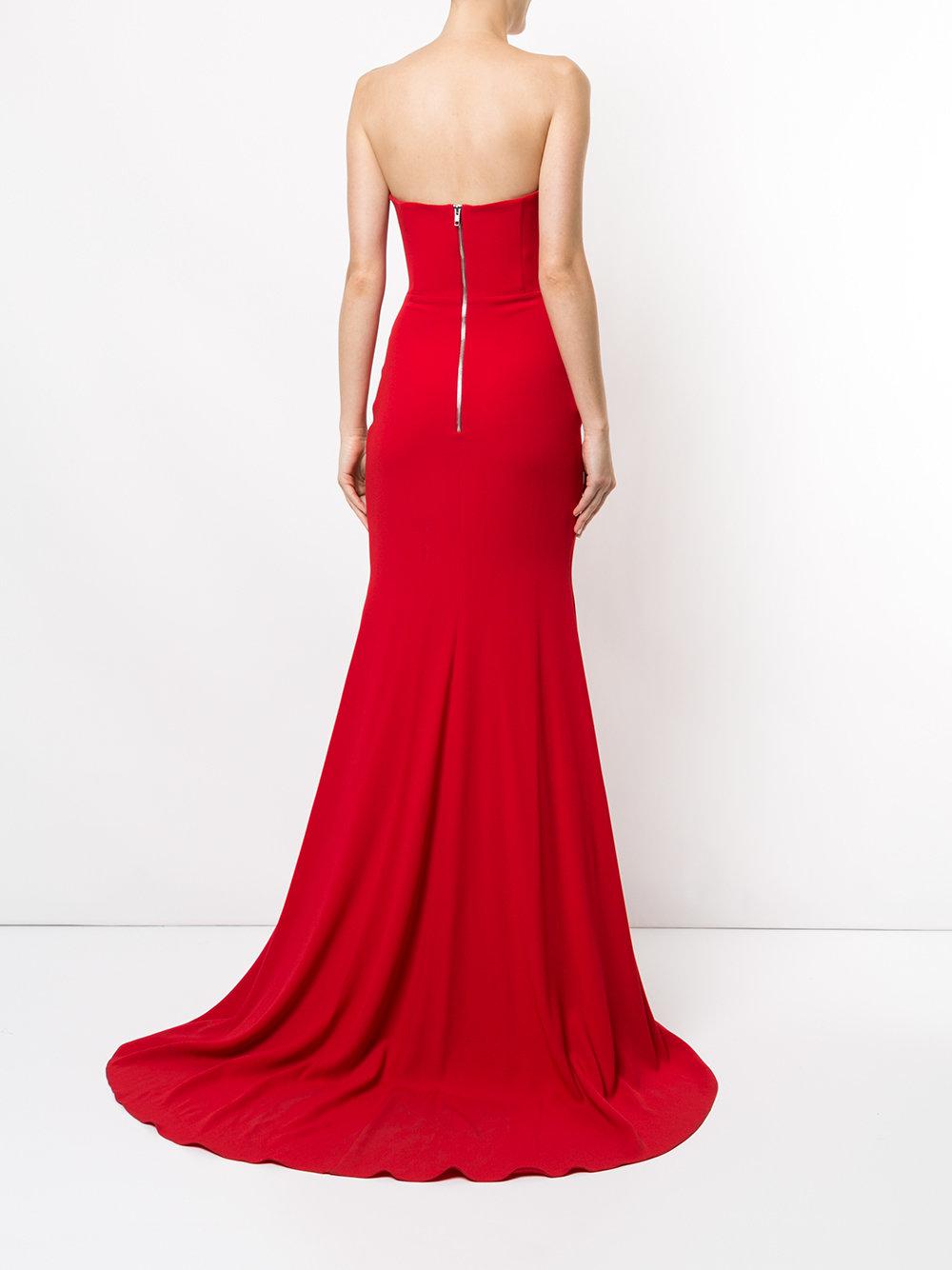 Alex Perry Synthetic Alex Strapless Drape Gown in Red - Lyst