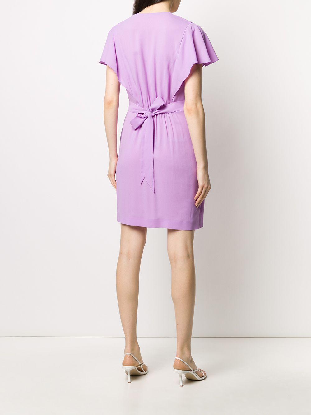 Stella McCartney Synthetic Tie Waist Short Dress in Purple - Lyst