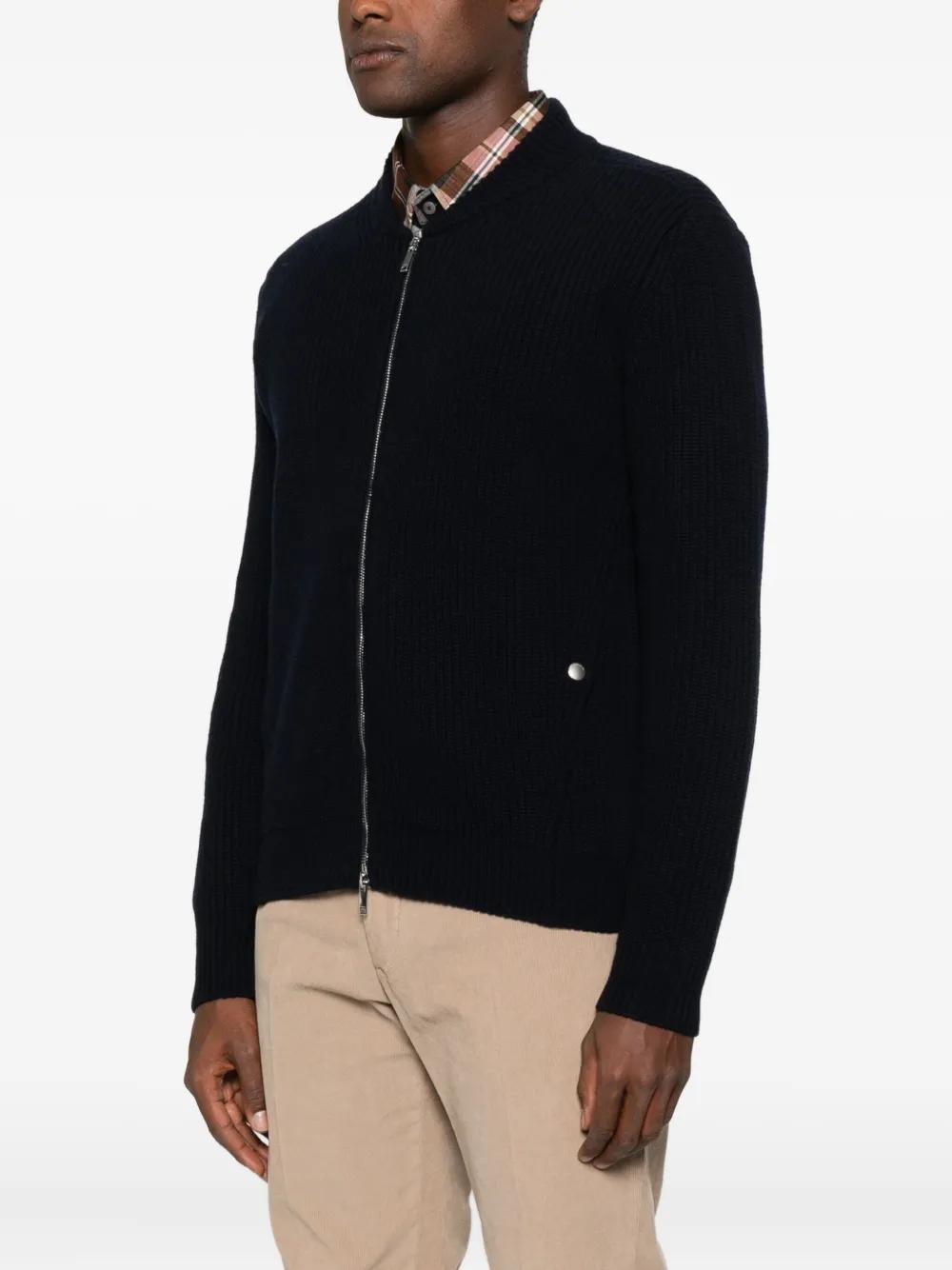 Zanone Zip-Up Knitted Jacket in Black for Men | Lyst